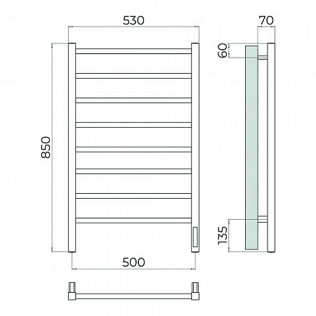 Ватикан П8 500х850 Электро (quick touch) Полотенцесушитель TERMINUS Сатин Егорьевск - фото 4 Ватикан П8 500х850 Электро (quick touch) Полотенцесушитель TERMINUS Сатин Егорьевск - фото 4
