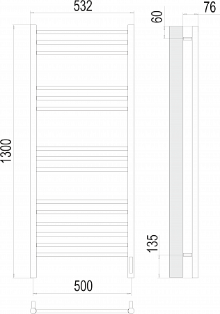 Аврора П15 500х1300 электро (sensor quick touch) Полотенцесушитель TERMINUS Егорьевск - фото 3 Аврора П15 500х1300 электро (sensor quick touch) Полотенцесушитель TERMINUS Егорьевск - фото 3
