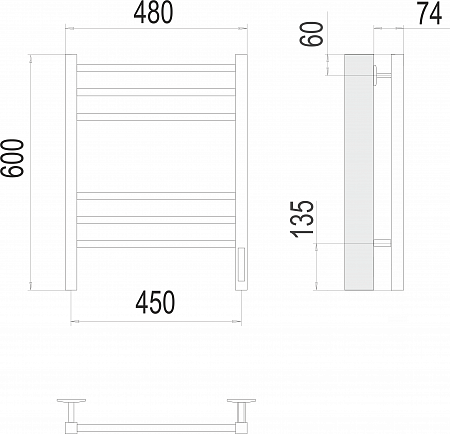 Ватикан П6 450х600 электро КС ЧЕРНЫЙ МУАР ( new встроен диммер) Полотенцесушитель TERMINUS Егорьевск - фото 3 Ватикан П6 450х600 электро КС ЧЕРНЫЙ МУАР ( new встроен диммер) Полотенцесушитель TERMINUS Егорьевск - фото 3