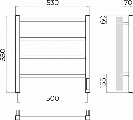 Ватикан П4 500х550 Электро (quick touch) Полотенцесушитель TERMINUS Егорьевск - фото 3 Ватикан П4 500х550 Электро (quick touch) Полотенцесушитель TERMINUS Егорьевск - фото 3