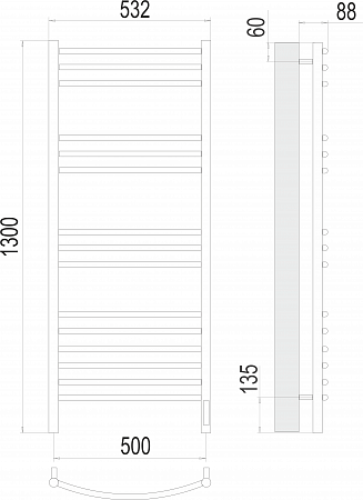 Классик П15 500х1300 электро (sensor quick touch) Полотенцесушитель TERMINUS Егорьевск - фото 3 Классик П15 500х1300 электро (sensor quick touch) Полотенцесушитель TERMINUS Егорьевск - фото 3