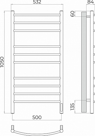 Классик П10 500х1050 Электро (quick touch) Полотенцесушитель TERMINUS Егорьевск - фото 3 Классик П10 500х1050 Электро (quick touch) Полотенцесушитель TERMINUS Егорьевск - фото 3