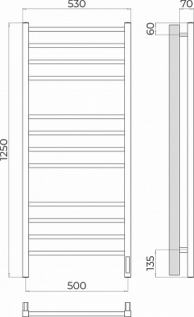 Ватикан П12 500х1250 Электро (quick touch) Полотенцесушитель TERMINUS Егорьевск - фото 3 Ватикан П12 500х1250 Электро (quick touch) Полотенцесушитель TERMINUS Егорьевск - фото 3