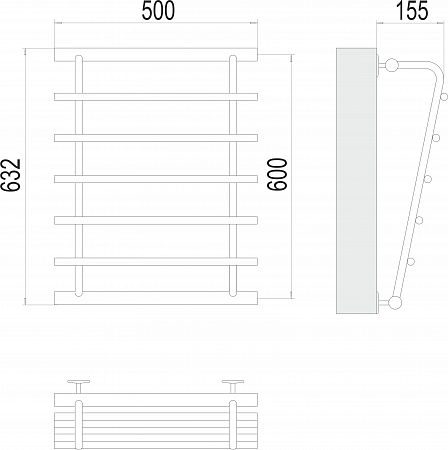 Каскад П5 600х500 Полотенцесушитель  TERMINUS Егорьевск - фото 3