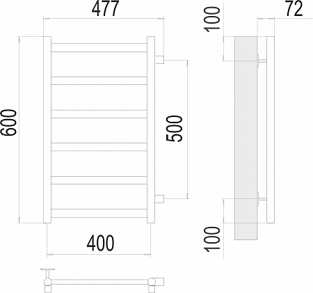 Аврора П6 400х600 бп500 Полотенцесушитель TERMINUS Егорьевск - фото 3 Аврора П6 400х600 бп500 Полотенцесушитель TERMINUS Егорьевск - фото 3