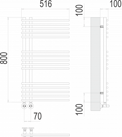 Астра П15 70х800 Полотенцесушитель TERMINUS Егорьевск - фото 3 Астра П15 70х800 Полотенцесушитель TERMINUS Егорьевск - фото 3