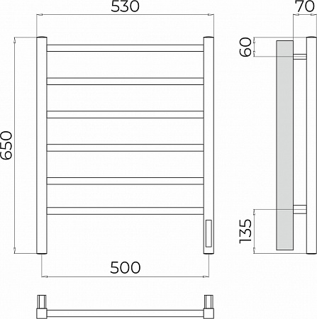 Ватикан П6 500х650 Электро (quick touch) Полотенцесушитель TERMINUS Егорьевск - фото 3 Ватикан П6 500х650 Электро (quick touch) Полотенцесушитель TERMINUS Егорьевск - фото 3